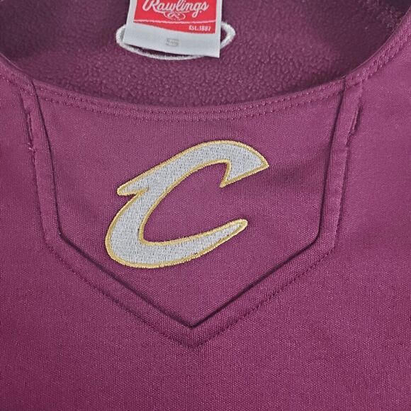 Cleveland Cavaliers Shirt Mens Small Maroon Rawlings Long Sleeve Active Warm-up - Picture 5 of 9